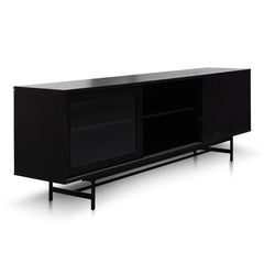 CTV6053-KD - 2.1m Wooden Entertainment TV Unit - Black with Flute Glass Door
