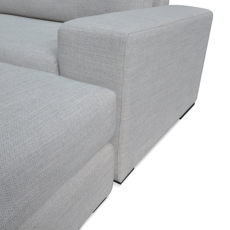 3 Seater Sofa With Chaise - Light Texture Grey - View 8