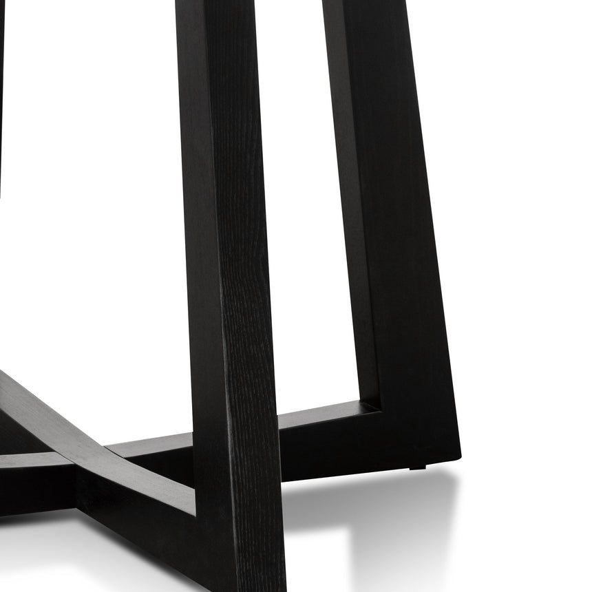 1.5m Round Marble Dining Table - Black - View 2