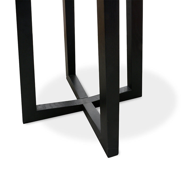 1.15m Round Marble Dining Table - Black Base - View 4