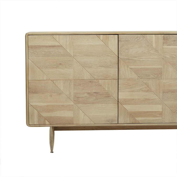 Aiden Buffet | Natural Oak Parquetry | Myka Home - View 2