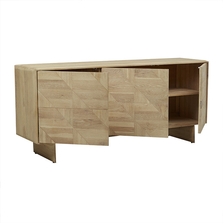 Aiden Buffet | Natural Oak Parquetry | Myka Home - View 4