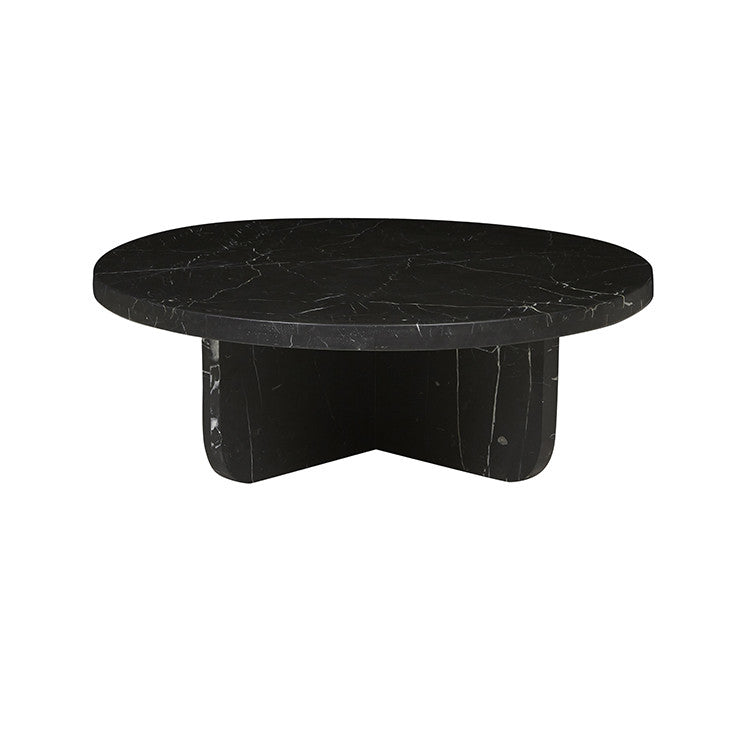 Amara Curve Coffee Table | Black Marble | Myka Home - View 5