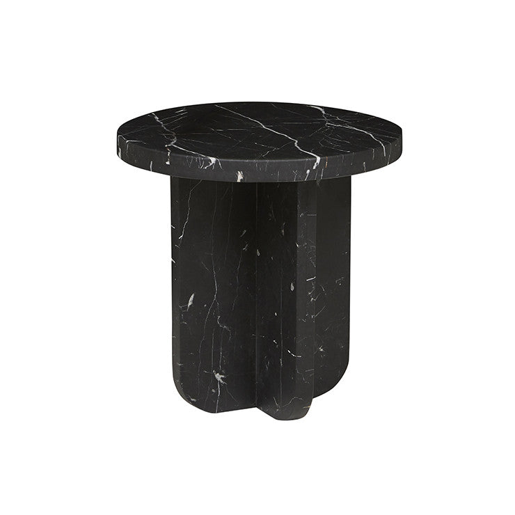 Amara Curve Side Table | Black Marble | Myka Home