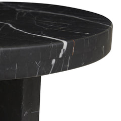 Amara Curve Side Table | Black Marble | Myka Home