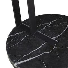 Amara Linear Side Table | Black Marble | Myka Home