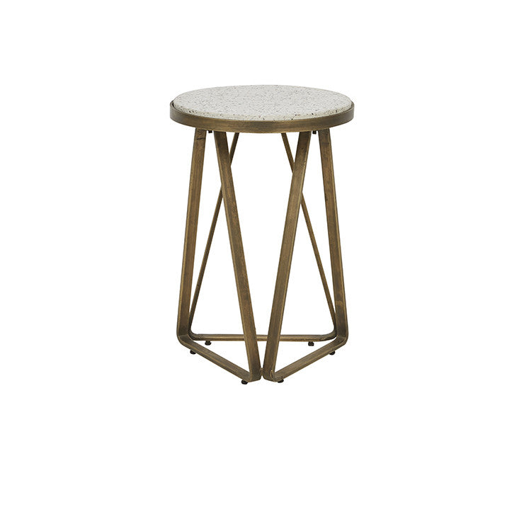 Amelie Luna Side Table | White Terrazzo | Myka Home - View 2