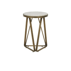 Amelie Luna Side Table | White Terrazzo | Myka Home