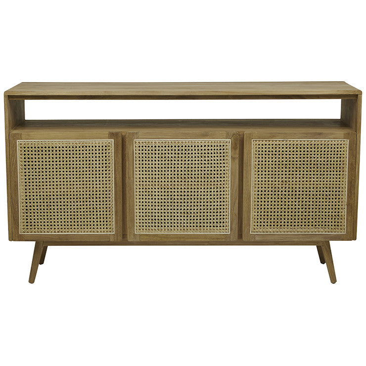 Anja Woven Open Buffet | Natural Teak | Myka Home