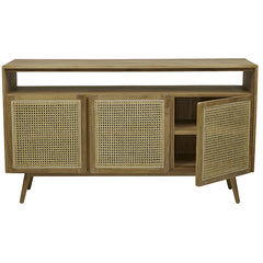 Anja Woven Open Buffet | Natural Teak | Myka Home