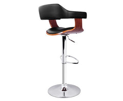 Cedar Wooden Bar Stool | Steel & PU Leather | Myka Home