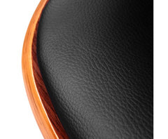 Cedar Wooden Bar Stool | Steel & PU Leather | Myka Home