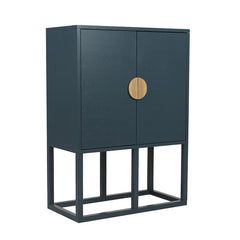 Slate Bar Cabinet | Dark Teal Ash Veneer | Myka Home