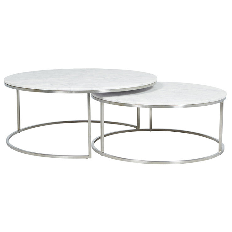 Elle Round Marble Nest Coffee Tables - View 5