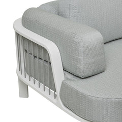 Lagoon Curve Outdoor 3 Seater Sofa | Aqua Tweed | Myka Home