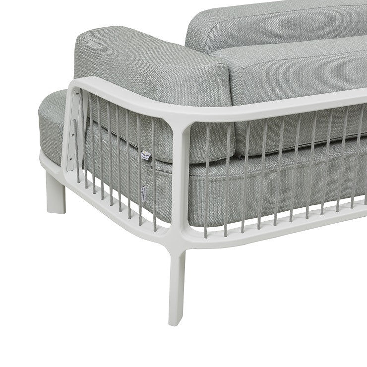 Lagoon Curve Outdoor 3 Seater Sofa | Aqua Tweed | Myka Home - View 6