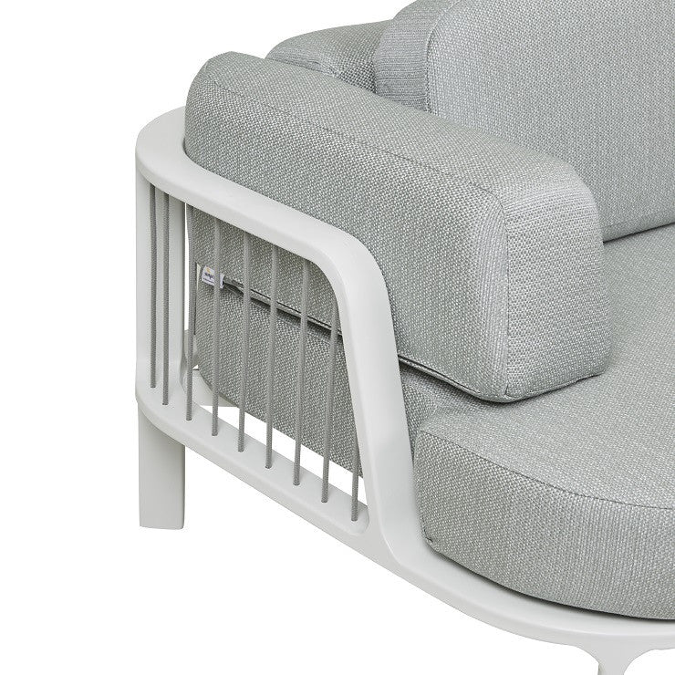 Lagoon Curve Outdoor Daybed | Aqua Tweed | Myka Home - View 4