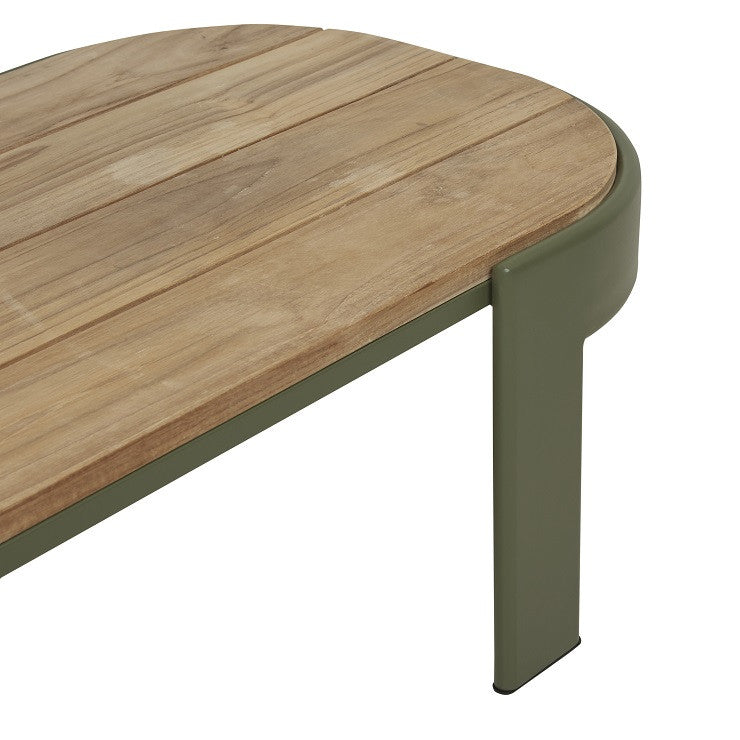 Lagoon Outdoor Oval Coffee Table | Teak Top | Myka Home - View 5