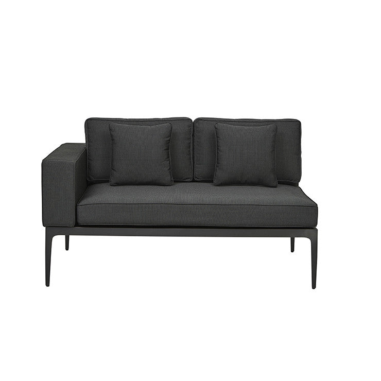 Montego Outdoor 2 Seater Left Arm Sofa | Charcoal | Myka Home