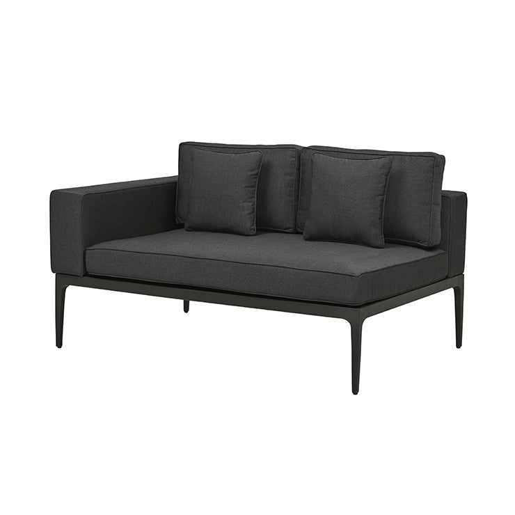 Montego Outdoor 2 Seater Left Arm Sofa | Charcoal | Myka Home - View 2