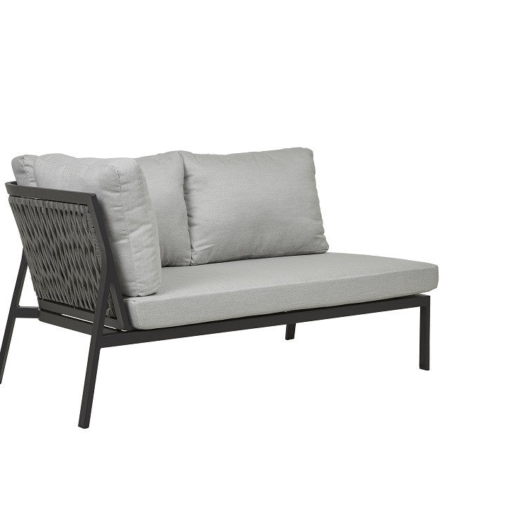 Pier Outdoor 2 Seater Left Arm Sofa | Black Rope | Myka Home
