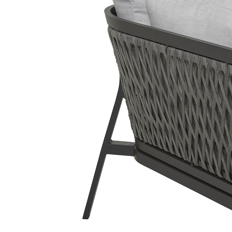 Pier Outdoor 2 Seater Left Arm Sofa | Black Rope | Myka Home - View 2