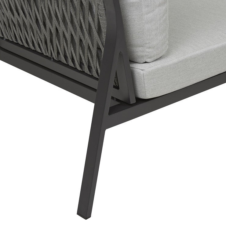 Pier Outdoor 2 Seater Left Arm Sofa | Black Rope | Myka Home - View 5