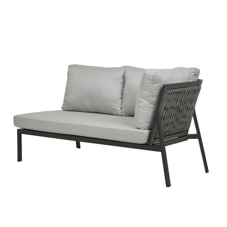 Pier Outdoor 2 Seater Right Arm Sofa | Black Rope | Myka Home - View 2