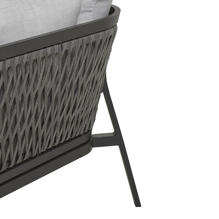 Pier Outdoor 2 Seater Right Arm Sofa | Black Rope | Myka Home - View 3