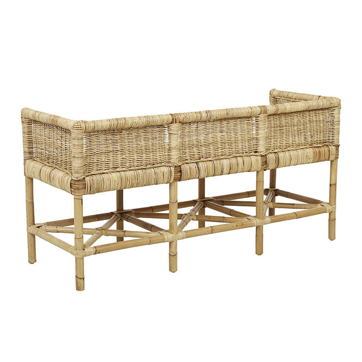 Bali Bench Seat | Natural Rattan | Myka Home - View 3