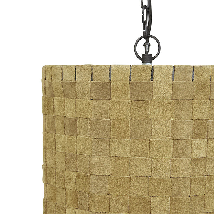 Bali Pendant | Olive Yellow Suede | Myka Home - View 2