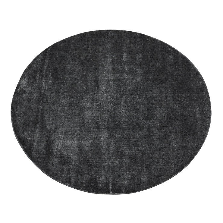 Adele Oval Rug | Midnight Viscose | Myka Home - View 2