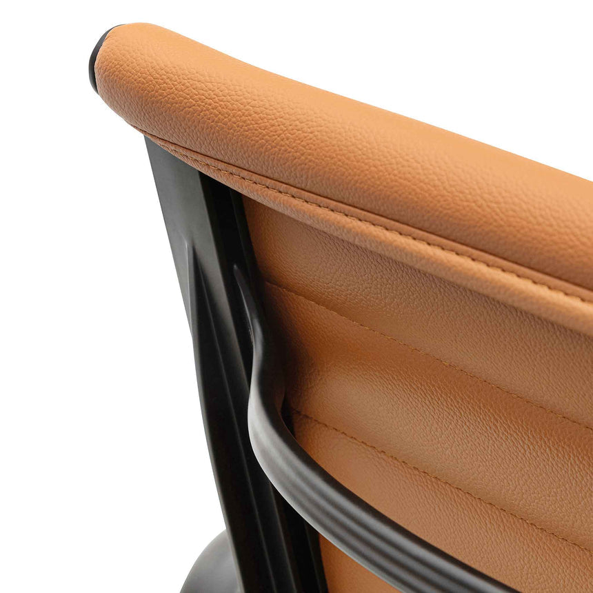 Low Back Office Chair | Saddle Tan in Black Frame | Myka Home - View 6