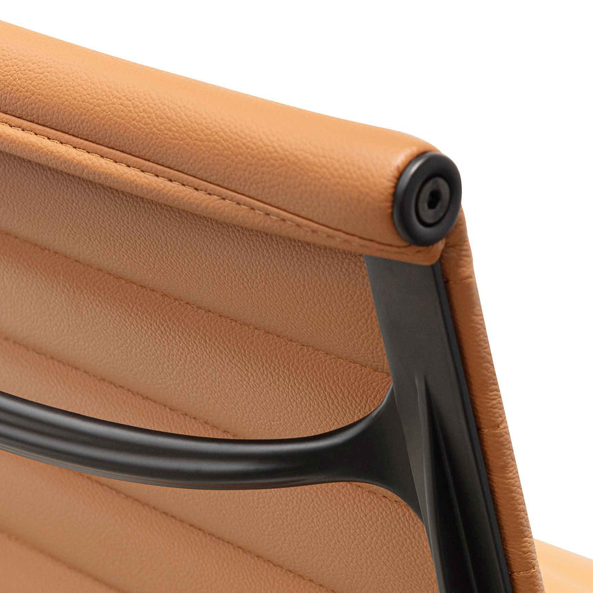 Low Back Office Chair | Saddle Tan in Black Frame | Myka Home - View 7