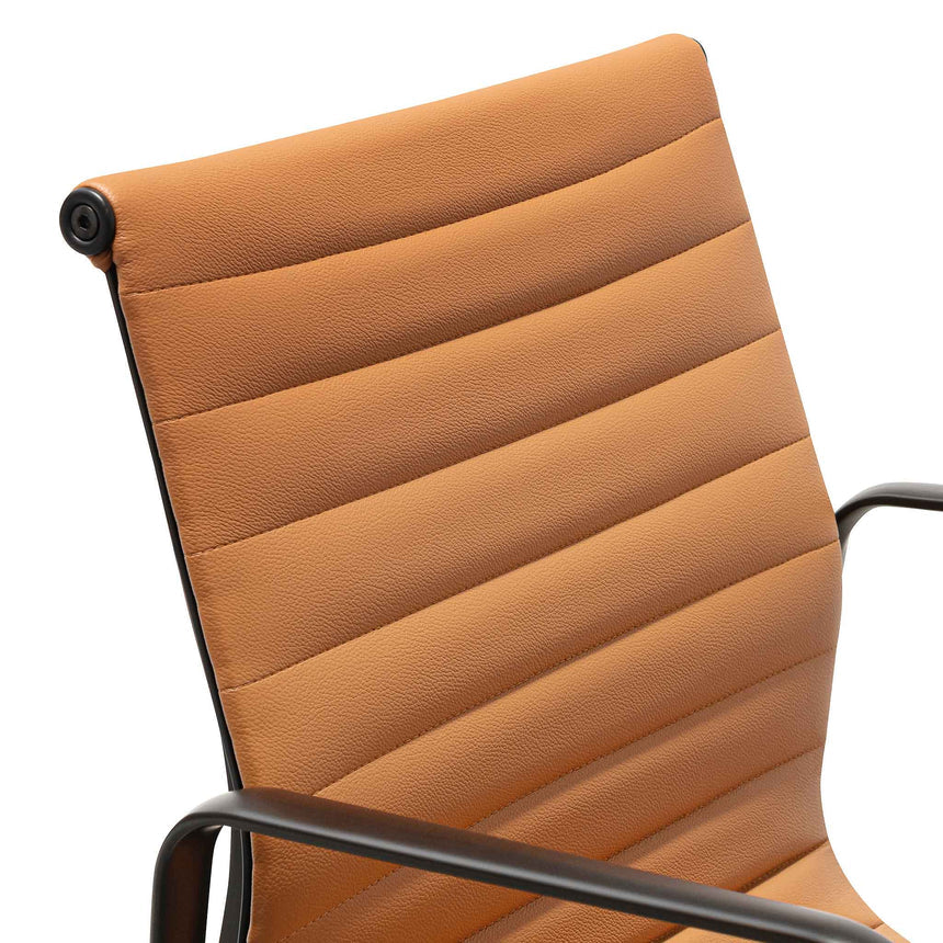 Low Back Office Chair | Saddle Tan in Black Frame | Myka Home - View 8