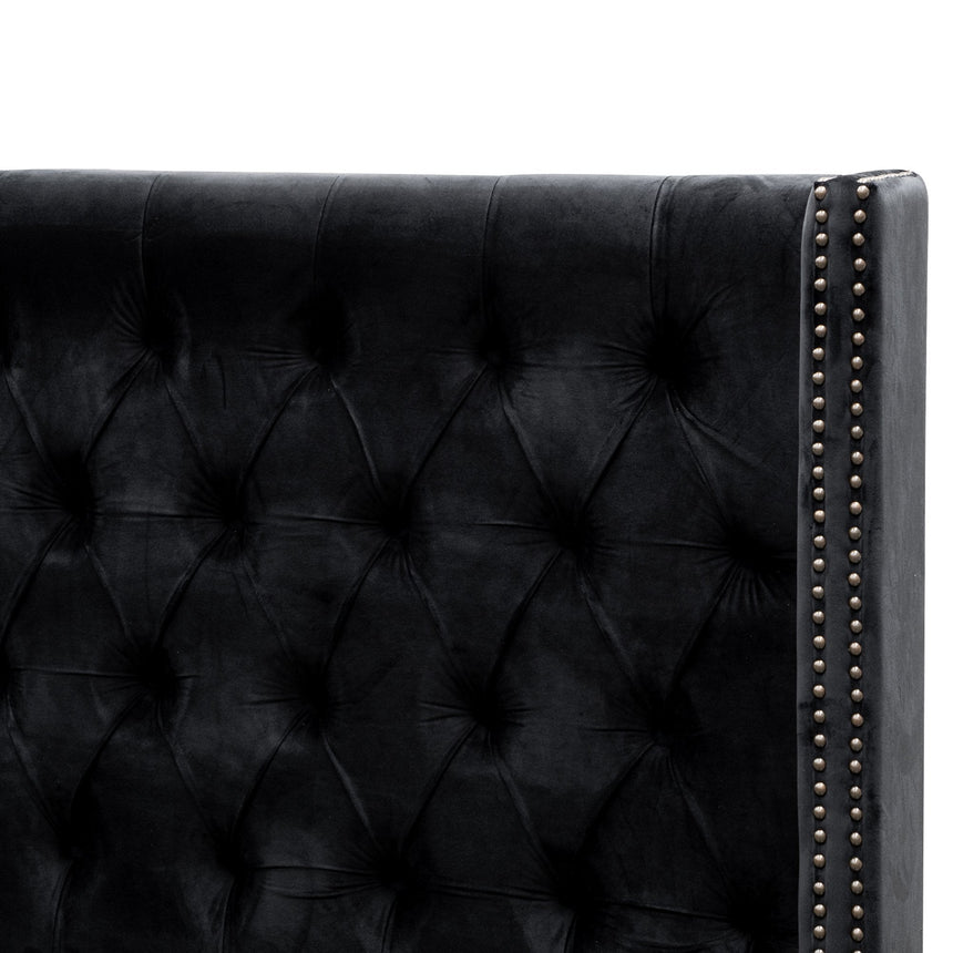 King Bed Frame - Black Velvet - View 8