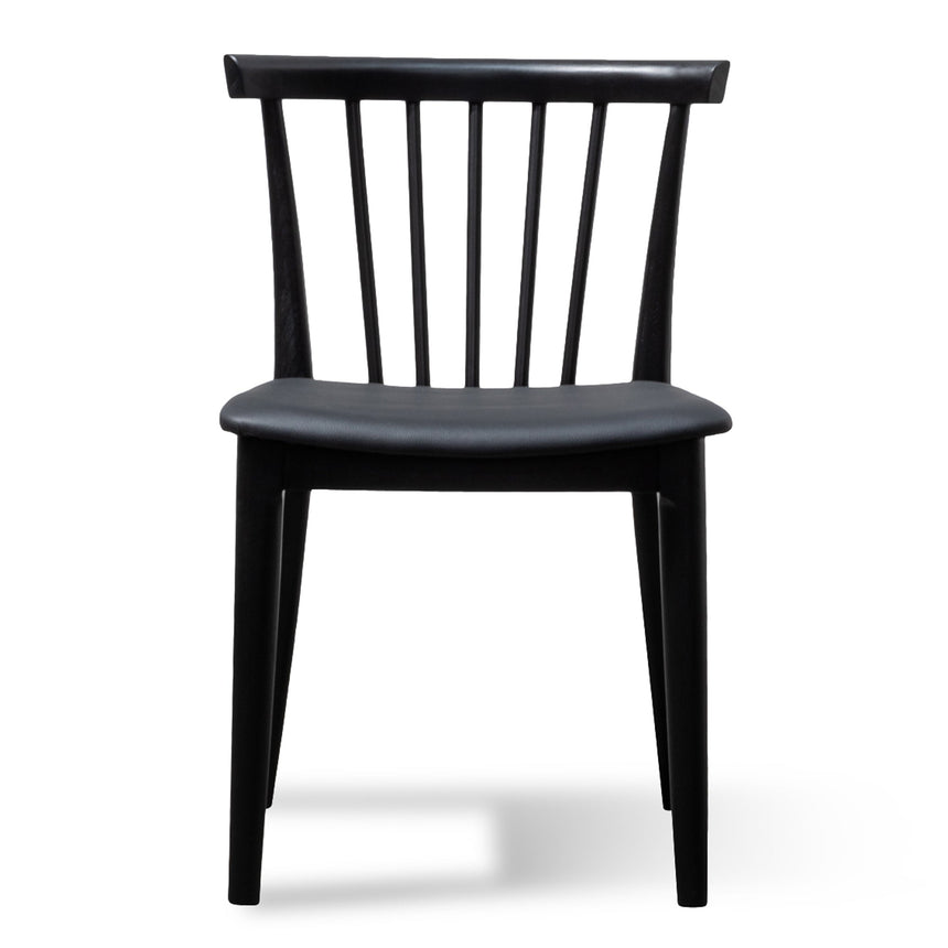 Dining chair - Solid timber and Black PU (Set of 2) - View 3