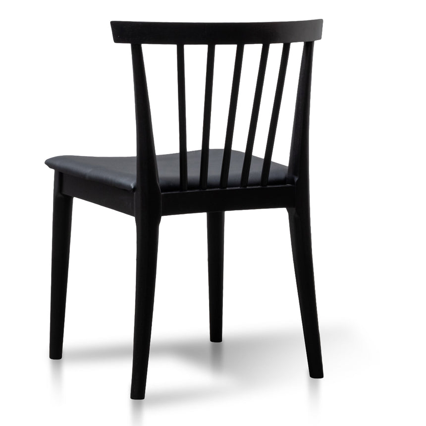 Dining chair - Solid timber and Black PU (Set of 2) - View 4