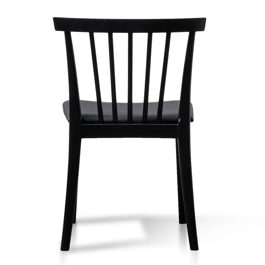 Dining chair - Solid timber and Black PU (Set of 2) - View 5