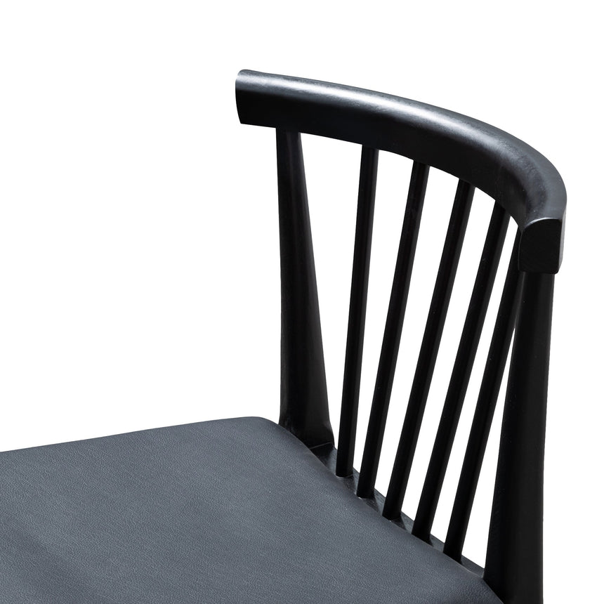 Dining chair - Solid timber and Black PU (Set of 2) - View 7
