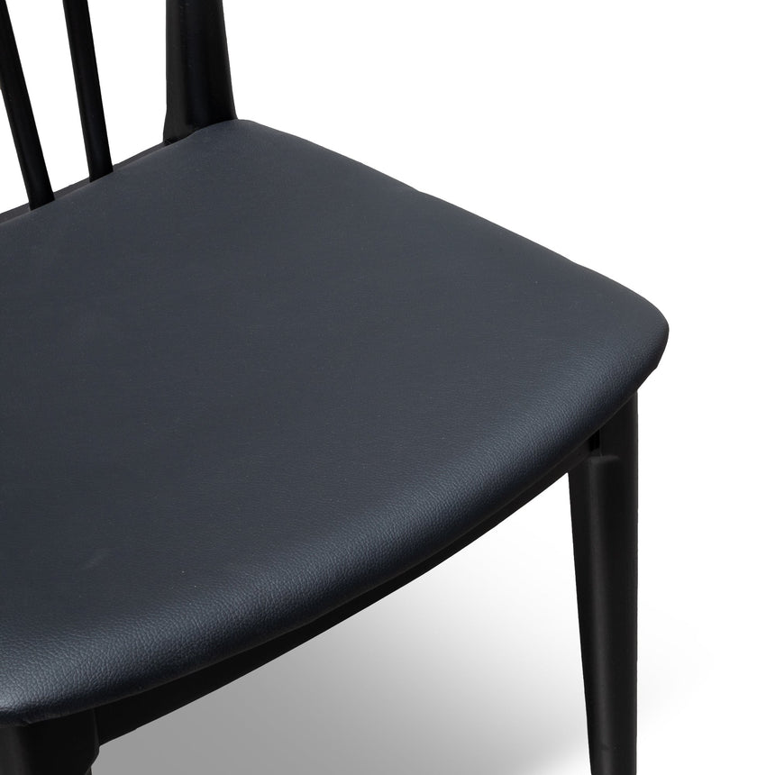 Dining chair - Solid timber and Black PU (Set of 2) - View 9
