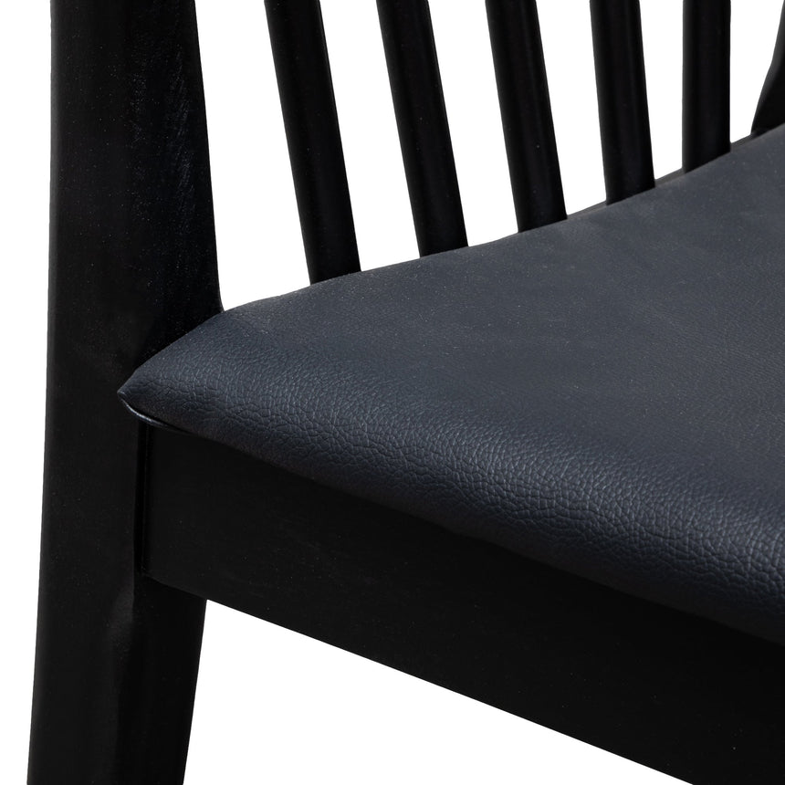 Dining chair - Solid timber and Black PU (Set of 2) - View 8