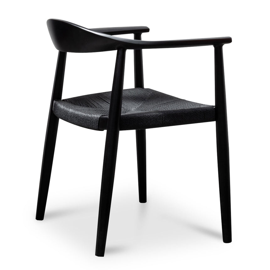 Round Dining Armchair - Full Black (Set of 2) - View 4