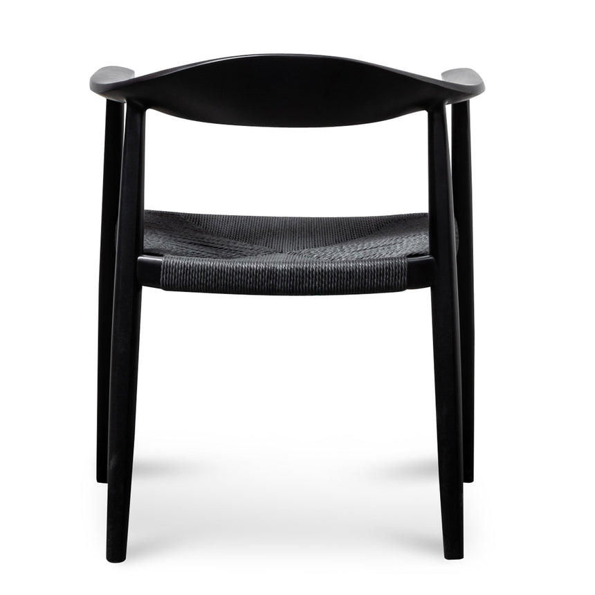 Round Dining Armchair - Full Black (Set of 2) - View 5