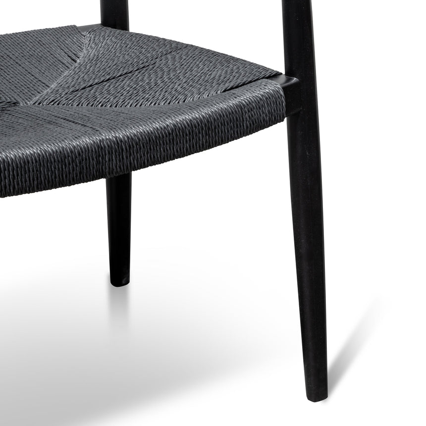 Round Dining Armchair - Full Black (Set of 2) - View 7