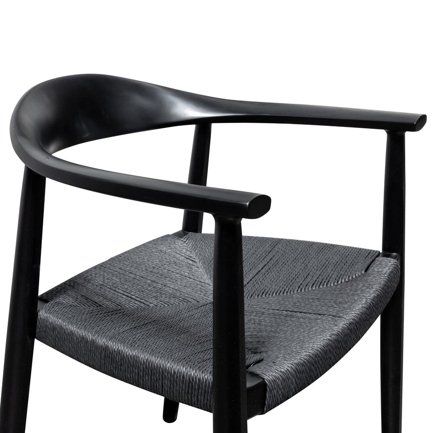Round Dining Armchair - Full Black (Set of 2) - View 10