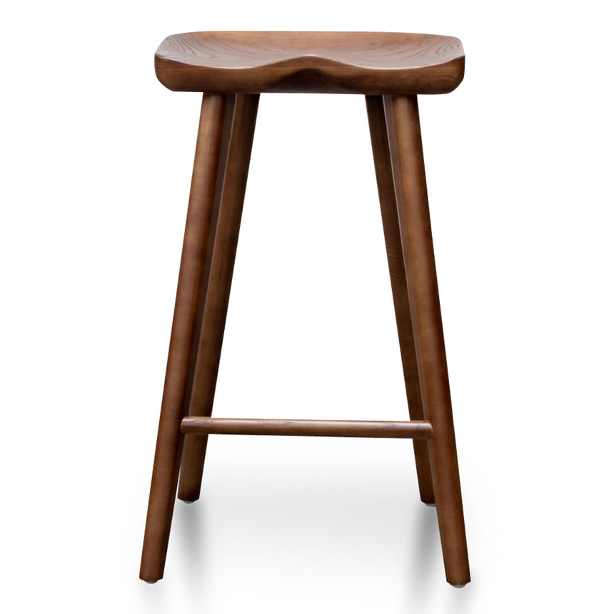 65cm Wooden Bar stool - Walnut (Set of 2) - View 4
