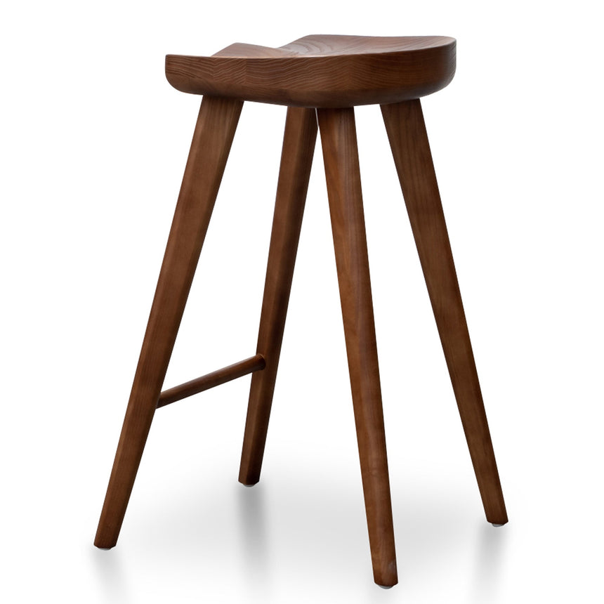 65cm Wooden Bar stool - Walnut (Set of 2) - View 3