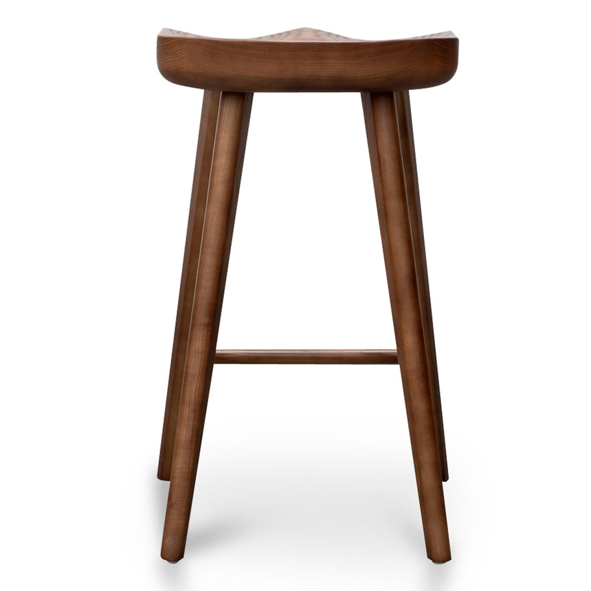 65cm Wooden Bar stool - Walnut (Set of 2) - View 5
