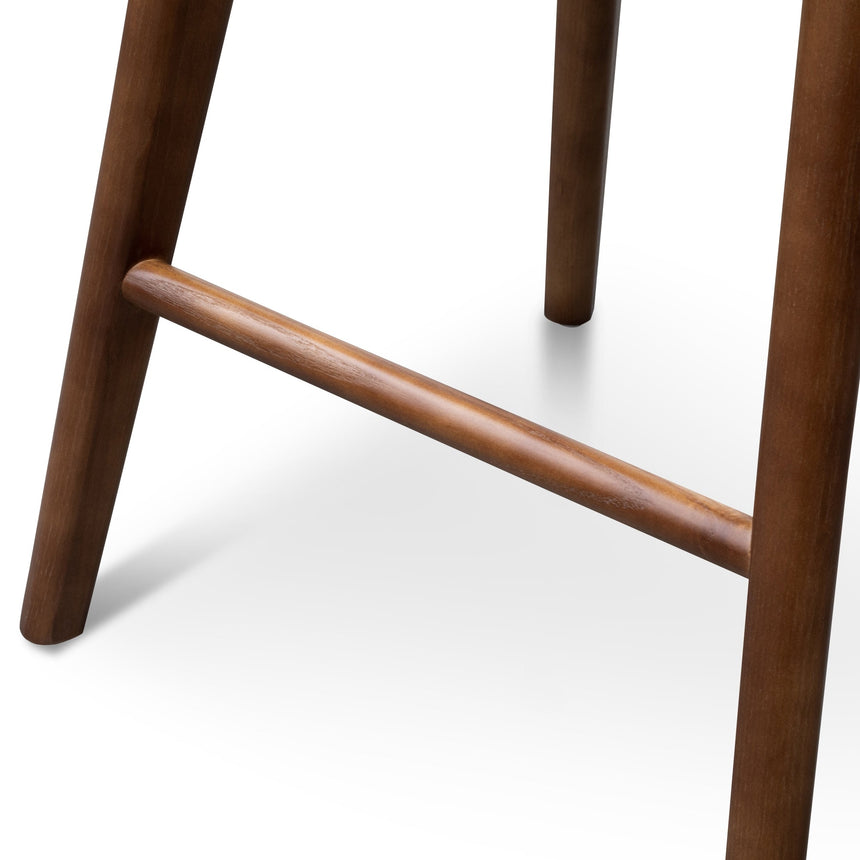 65cm Wooden Bar stool - Walnut (Set of 2) - View 9